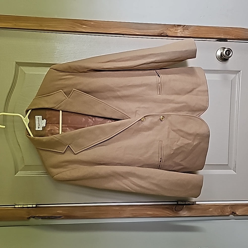 Appleseed's vintagetan blazer size 14 100% wool made in U.S.A dry clean only - Picture 1 of 5